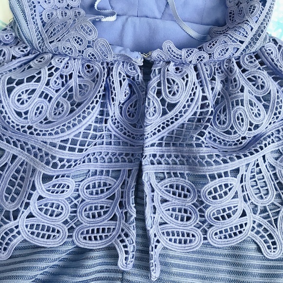 Self portrait blue azalea lace mini dress US 0 - Picture 6 of 6